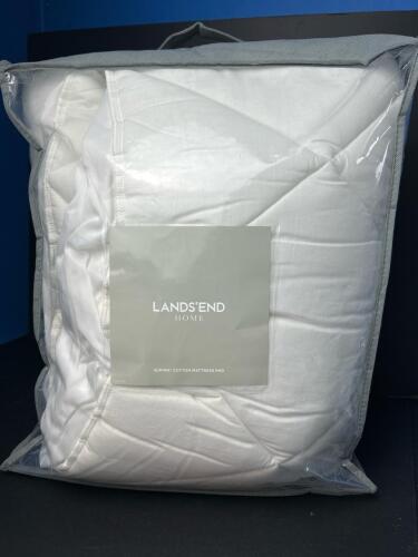 Lands' End Twin Supima White Cotton Mattress Pad