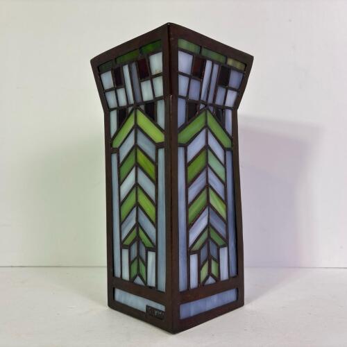 Metropolitan Museum of Art Stained Glass Shade with Geometric Design