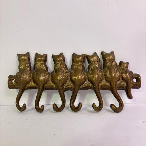 San Pacific International Cat Brass Wall Hook Rack