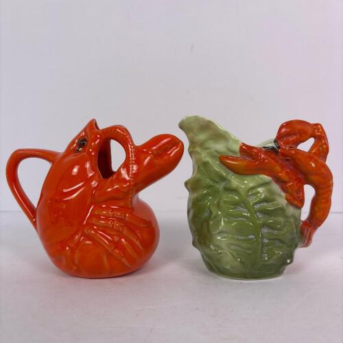 Vintage Ceramic Lobster & Lettuce Novelty Creamers
