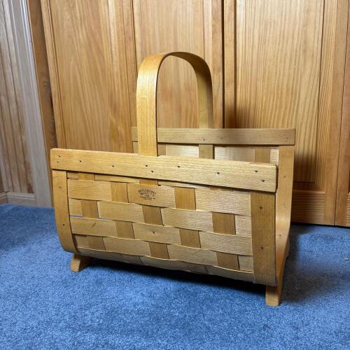 Peterboro Basket Co. Handwoven Hardwood Log Basket