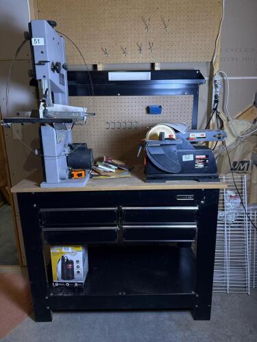 Kobalt Rolling Workbench with Pegboard and Upper Shelf