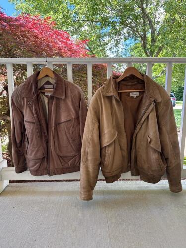 Vintage Korean Leather Bomber Jackets by Tibor & Exchange