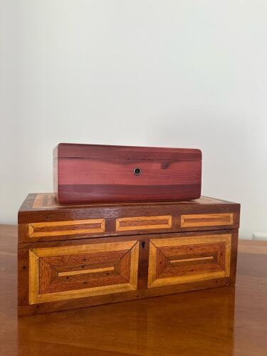 Lane Cedar Keepsake Box & Handcrafted Inlaid Hardwood Jewelry Box