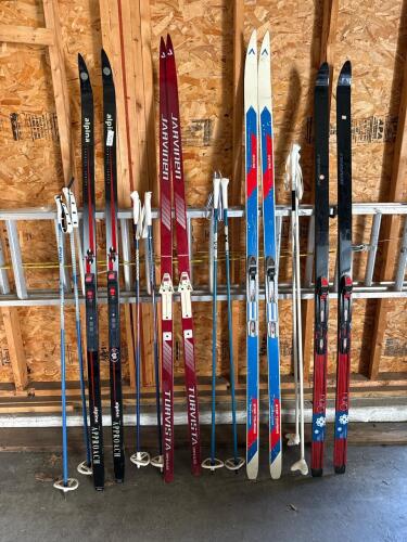 Family Collection of Cross Country Ski & Pole Sets