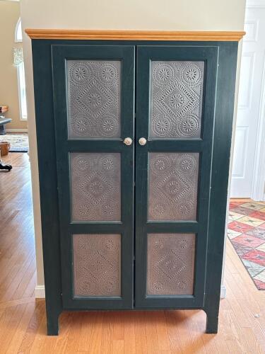 Traditional Pine Pie Safe with Punched Tin Panels