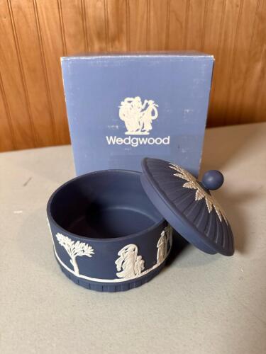 Wedgwood Blue Jasperware Lidded Trinket Box