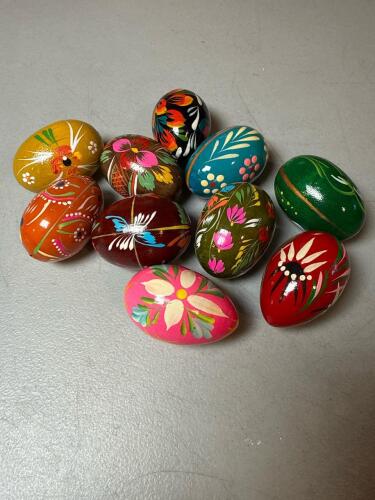 Painted Wooden Easter Egg Collection