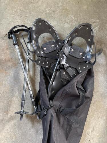 Thunder Bay Snowshoes Set with Adjustable Anti-Shock Poles and Carry Bag