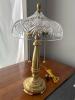 Exquisite WATERFORD Renmore Crystal & Brass Table Lamp W/ Dual Pull Chains & Etched Shade - Like New! (SA) - 10