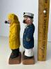 Two Hand-Carved Nanco Wooden Nautical Figurines Bar Harbor Maine Fisherman & Captain (SA) - 2