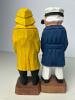 Two Hand-Carved Nanco Wooden Nautical Figurines Bar Harbor Maine Fisherman & Captain (SA) - 3