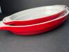 WELL EQUIPPED KITCHEN&trade; Pair of Red and White Oval Ceramic Baking Dishes (SA) - 6