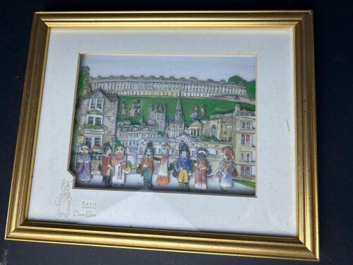 9" x 11" Framed 3D Cat Themed Decoupage "Bath" by Diane Elson, John Ellam Studios, Great Britain (SA)