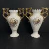 Two Loucarte Portugal Porcelain Vases with Gilt Handles and Romantic Scenes (CG) - 2