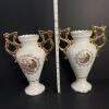 Two Loucarte Portugal Porcelain Vases with Gilt Handles and Romantic Scenes (CG) - 5