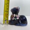 Fenton Cobalt Blue Hand-Painted Glass Cat Figurine, Signed by S. Waters (CG) - 8