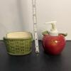 Valerie by Cumberland Design Apple Ceramic Decor Set Basket & Apple Motif (CG) - 5