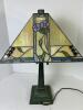 Tiffany-Style Stained Glass Look Table Lamp With Plastic Shade & Pull Chains (CG) - 3