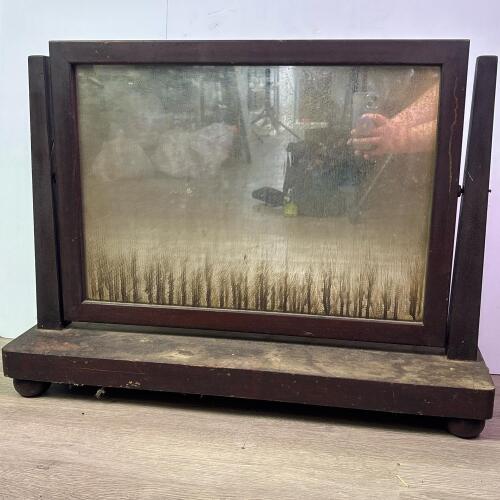 Vintage Dresser-Top Swivel Cheval Mirror with Wood Frame (CT)