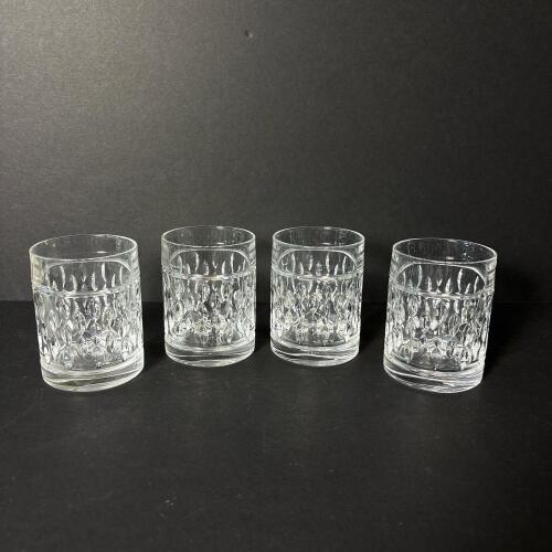 Four Ralph Lauren Aston Crystal Double Old-Fashioned Tumblers (KM)
