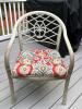 Square Glass Metal Patio Table with 4 Palm Motif Chairs - 3