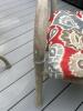 Square Glass Metal Patio Table with 4 Palm Motif Chairs - 4