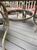 Square Glass Metal Patio Table with 4 Palm Motif Chairs - 7