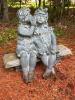 Resin Garden Statue of Two Children on Bench