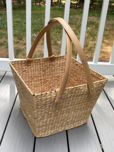 Square Woven Basket Tote