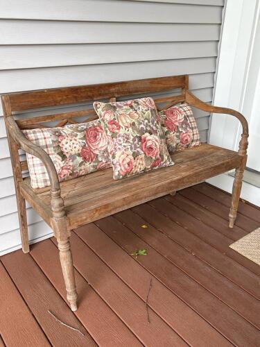 Outdoor Teak Lattice Back Bench
