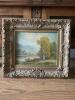 15.5" x 13" Original Landscape Oil Painting in Ornate Gold Frame