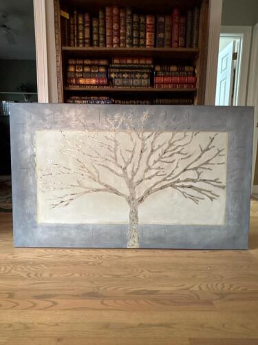 60"x36" Simplicity Gray Hand-Painted Canvas