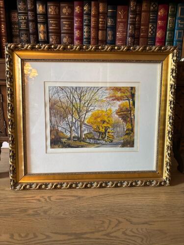 26" x 22" Watercolor "Autumn in Connecticut"