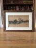 34" x 24" Framed Landscape Etching in Wooden Beveled Frame