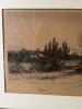 34" x 24" Framed Landscape Etching in Wooden Beveled Frame - 2