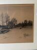 34" x 24" Framed Landscape Etching in Wooden Beveled Frame - 3