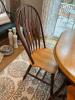 Double Pedestal Butterfly Leaf Oak Dining Table with 6 Windsor Chairs - 2