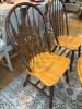 Double Pedestal Butterfly Leaf Oak Dining Table with 6 Windsor Chairs - 8