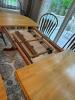 Double Pedestal Butterfly Leaf Oak Dining Table with 6 Windsor Chairs - 9