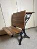 Antique Burlington S.F. Co. Cast Iron & Wood School Desk