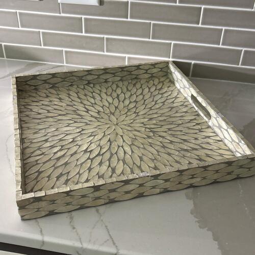 Mother of Pearl Style Decorative Serving Tray