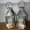 Pair of Scott Living Decorative Lanterns with Mosaic Glass Candle Holders - 4