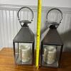 Pair of Scott Living Decorative Lanterns with Mosaic Glass Candle Holders - 8
