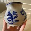 German Glazed Stoneware Creamer and Sugar Set - 7