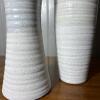 Pair of Elements Tall White Speckled Ceramic Floor Vases - 4
