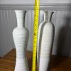 Pair of Elements Tall White Speckled Ceramic Floor Vases - 7