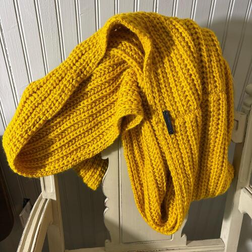 Coach Chunky Knit Wool Blend Snood Scarf - Mustard Yellow