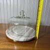 Marble and Glass Cheese Dome with Footed Base - 7