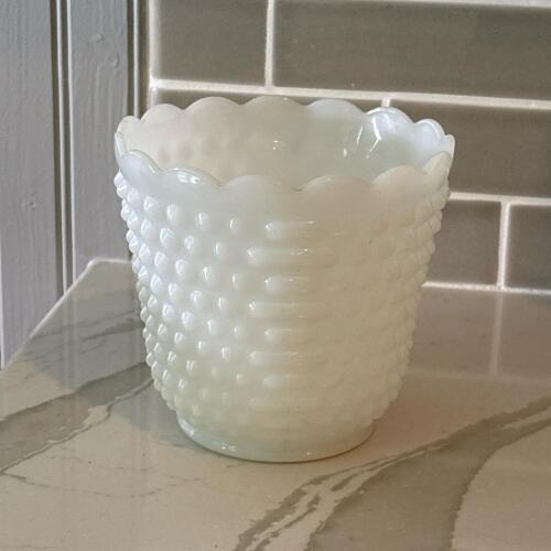 Vintage Hobnail Milk Glass Vase